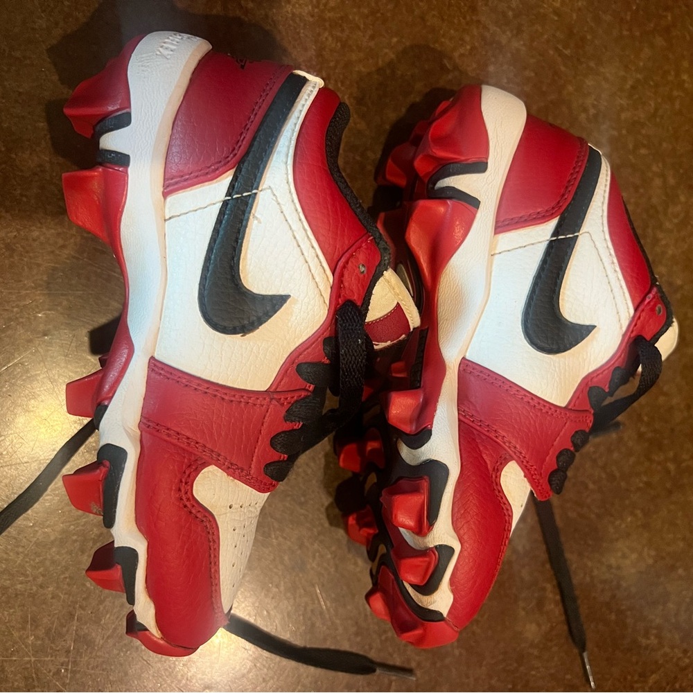 Nike Kids Red and White Cleats